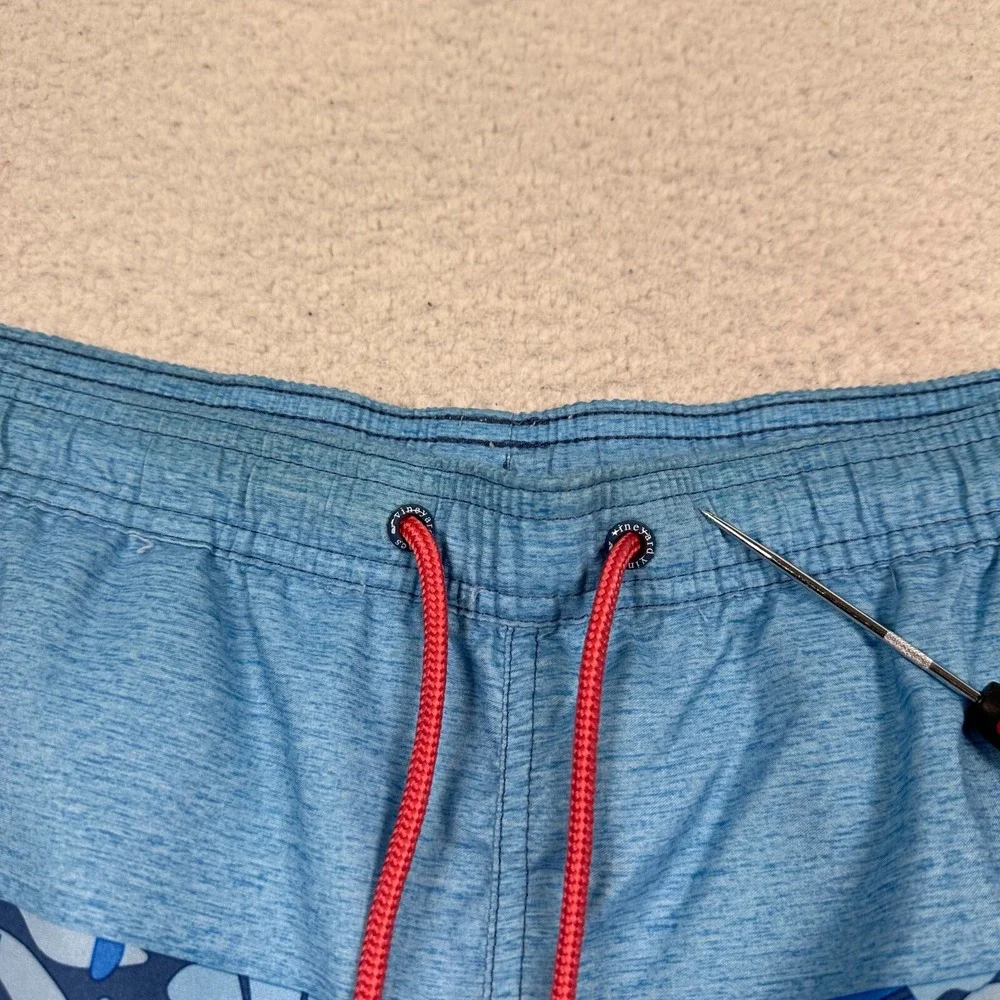 Vineyard Vines  Swim‎ Trunks Mens Medium Drawstring Lined Swimming Stretch Blue